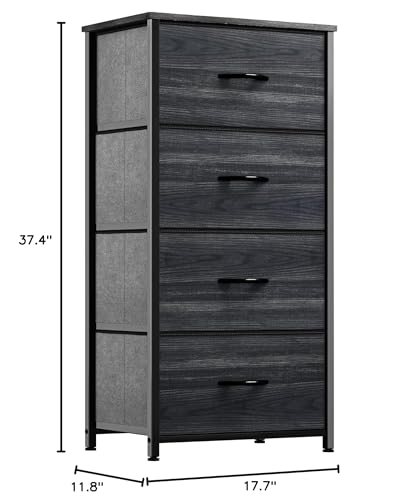 4 Drawer Fabric Storage Dresser with Wooden Top X414