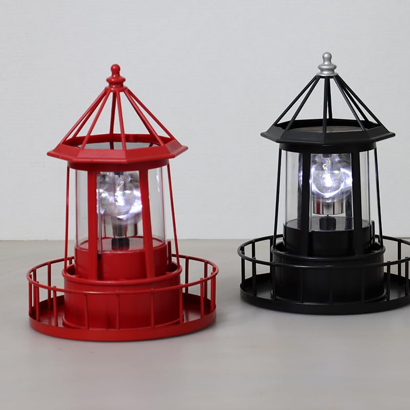 Black IP66 Waterproof Solar LED Lighthouse W84789