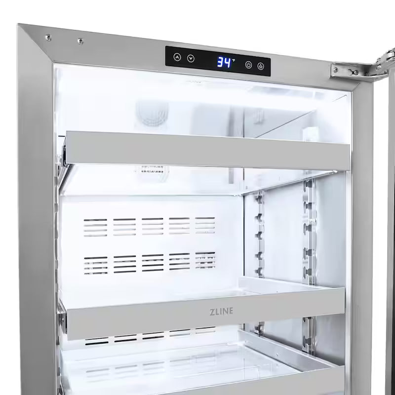 24 in. Single Zone 151-Can Panel Ready Beverage Fridge with Glass Door N7052