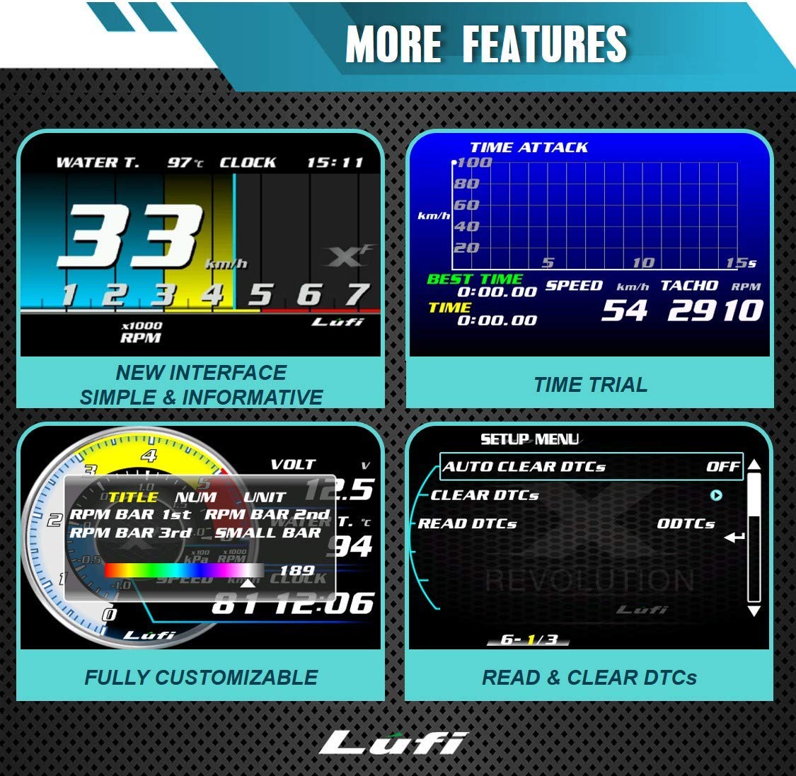 OBD2 Gauge Display Head Up Display W44298