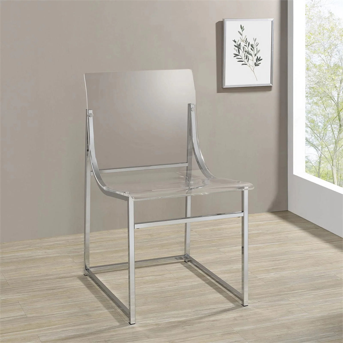 Modern Metal Acrylic Dining Side Chair L158227