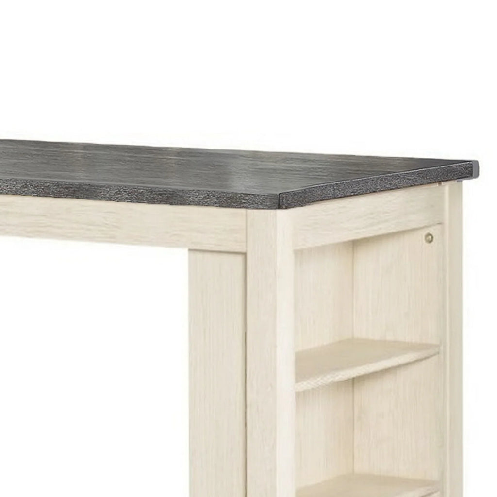 60 Inch 2 Tone Wood Counter Height Table G811957