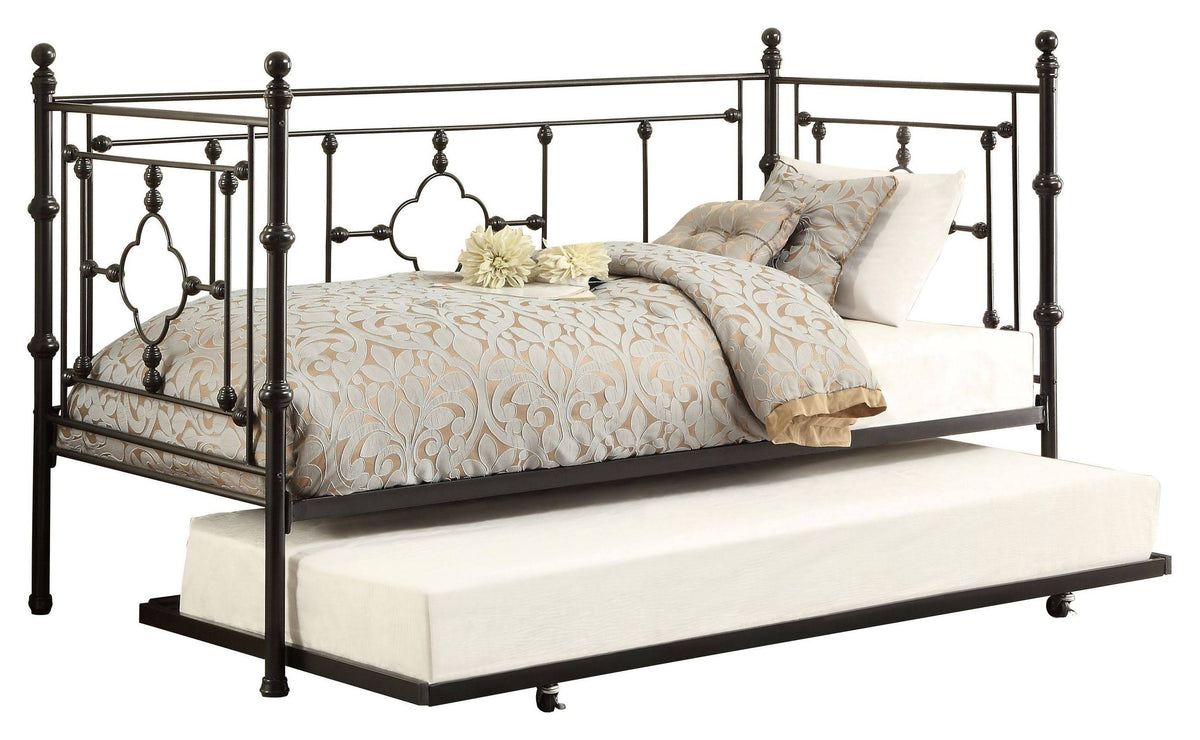 Black Twin Metal Daybed with Trundle K324