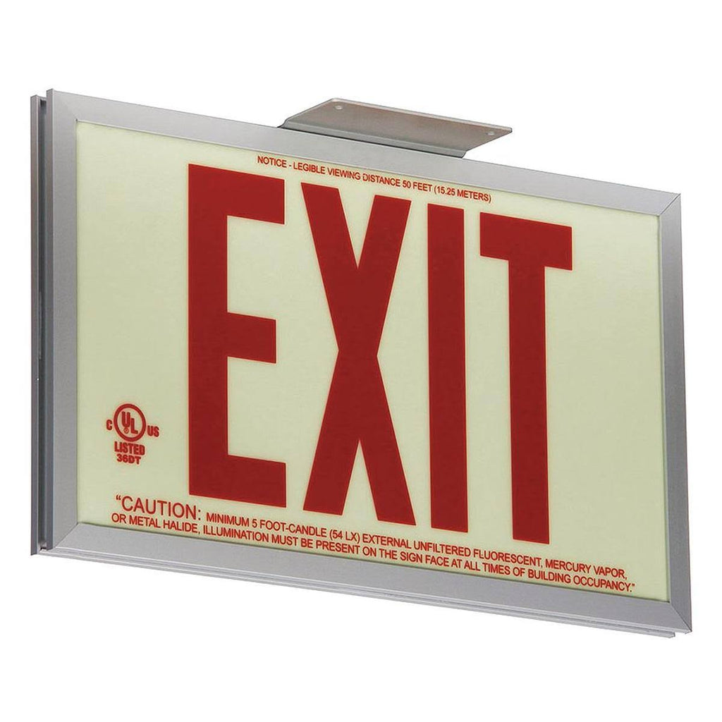 Red Photoluminescent Aluminum Exit Sign R869
