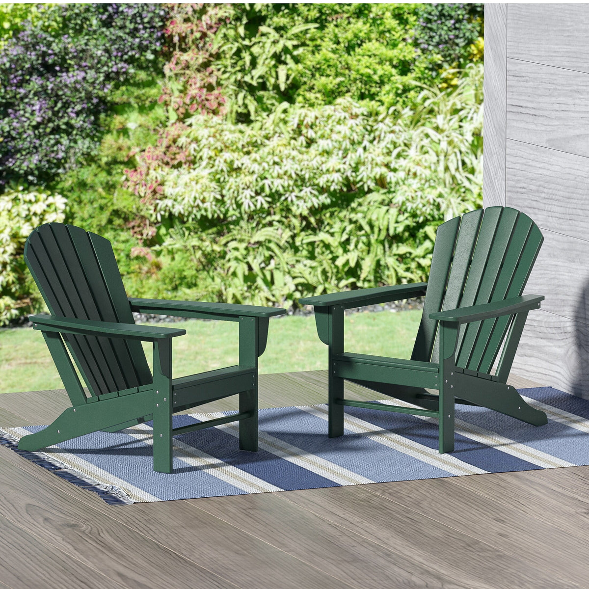 Red All Weather Poly Patio Adirondack Chair Set of 2 B202972