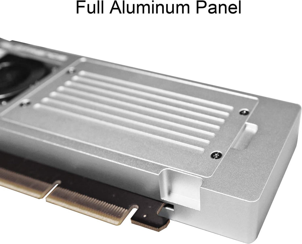 4-Bay M.2 NVME Adapter, PCIE 3.0 X8 Bandwidth, Full Aluminum Panel with Built-in Fan I528