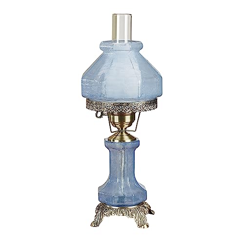 Hand-Blown Crackled Glass Table Lamp Pink F509257