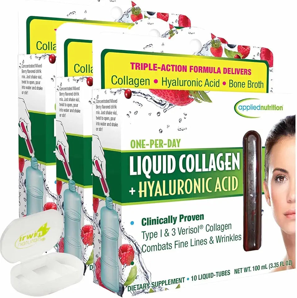 Liquid Collagen Hyaluronic Acid Dietary Supplement 3 Pack W67350