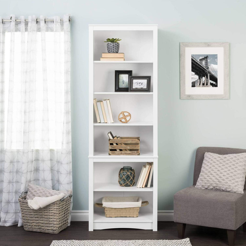 White Tall Bookcase D1315