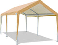 Adjustable 10x20 ft Heavy Duty Carport Canopy Tent, Beige F919