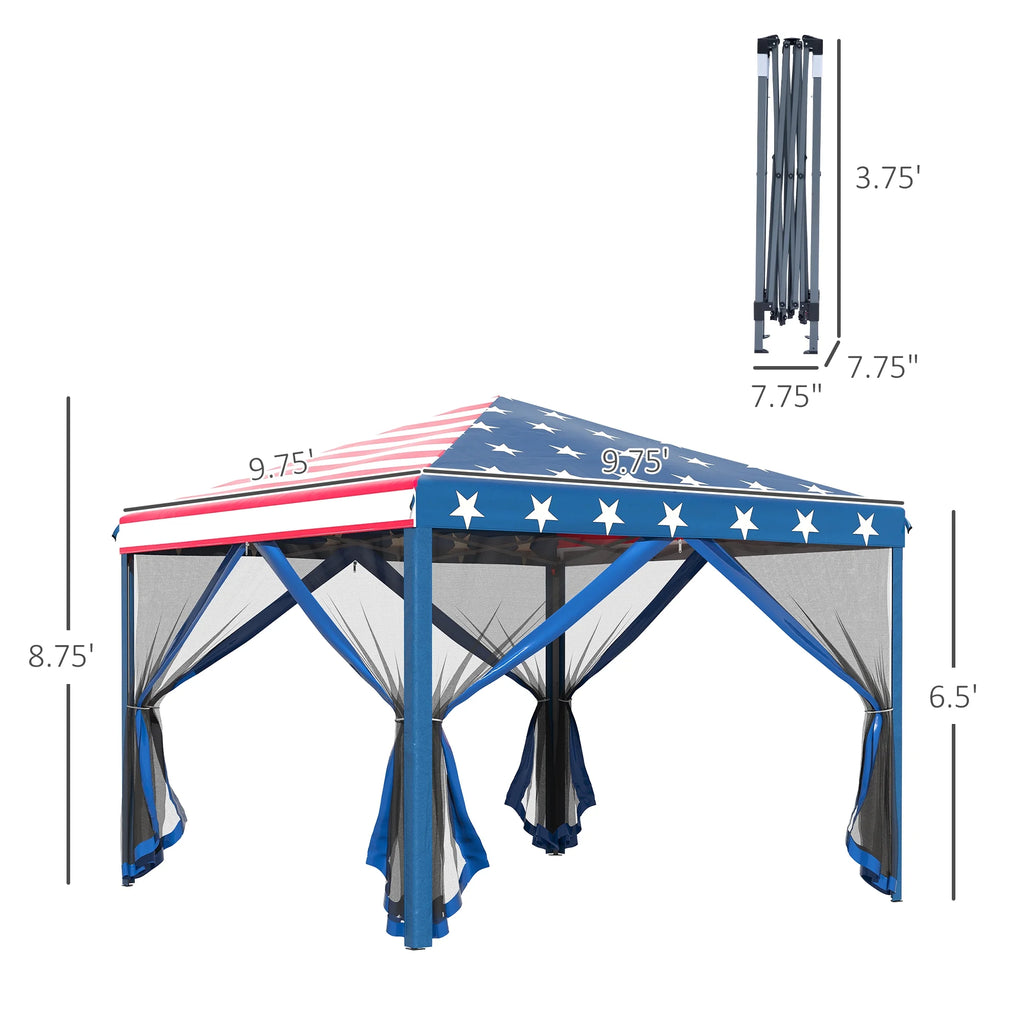 10' x 10' Pop Up Canopy Tent with Netting B970