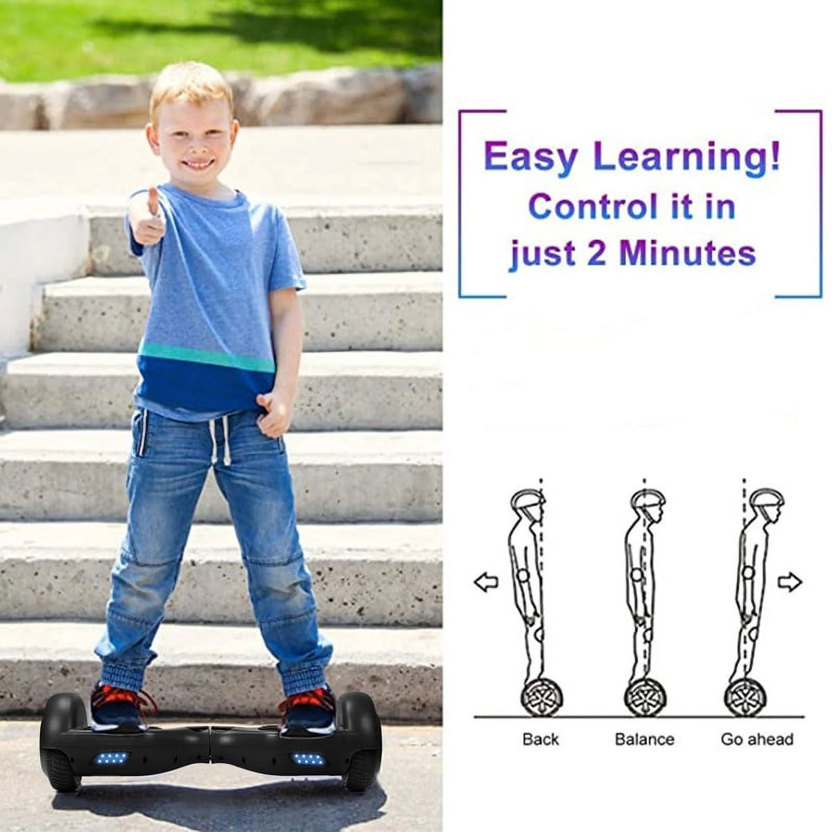 6.5 Two Wheel Self Balancing Scooter with Seat Attachment W500