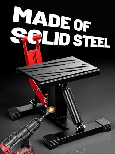 Motorcycle Dirt Bike Stand, 1000Lbs Capacity Height Adjustable Lift Jack - Black W656