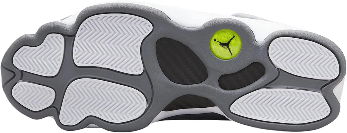 White Gray Leather Basketball Shoes I6408