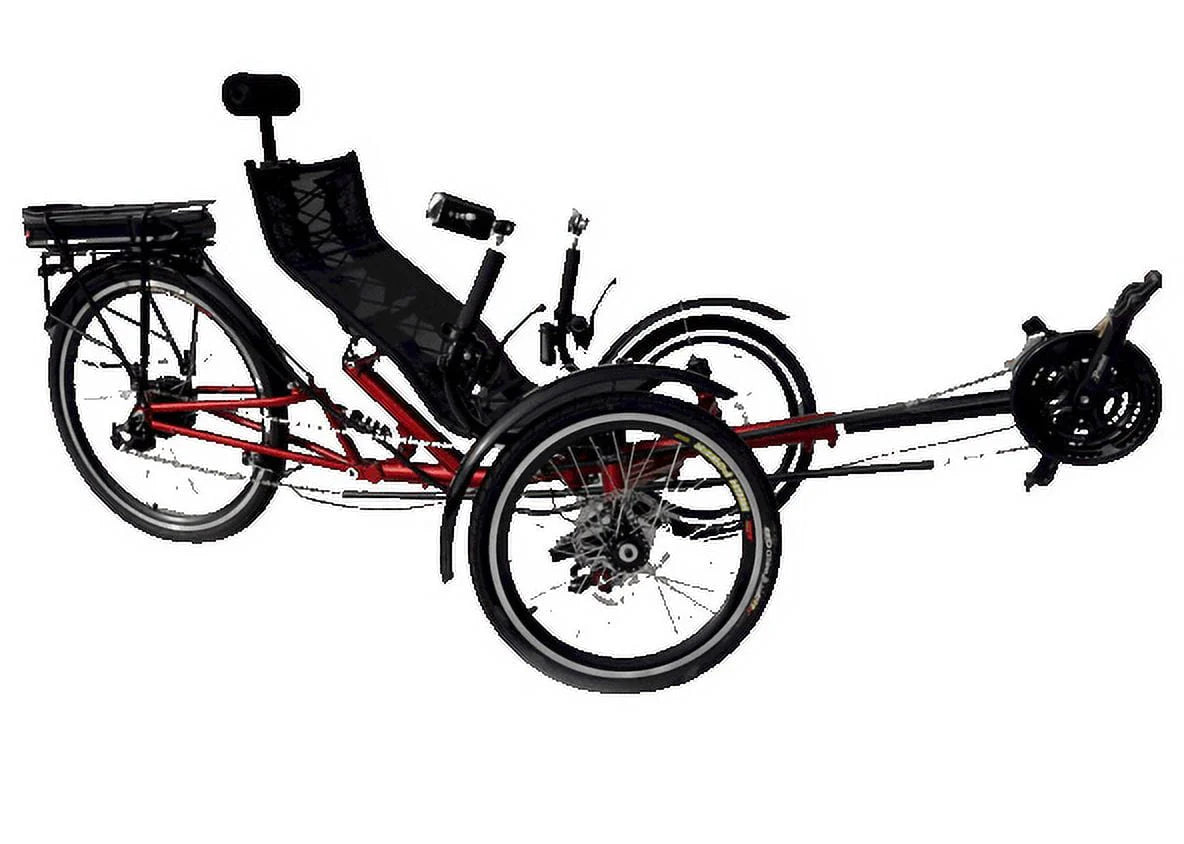 Red Electric Recumbent Tricycle J379