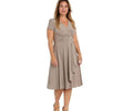 Taupe Short-Sleeve Faux-wrap Dress C43163