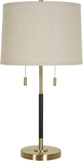Black & Antique Brass 2-Light Table Lamp I735