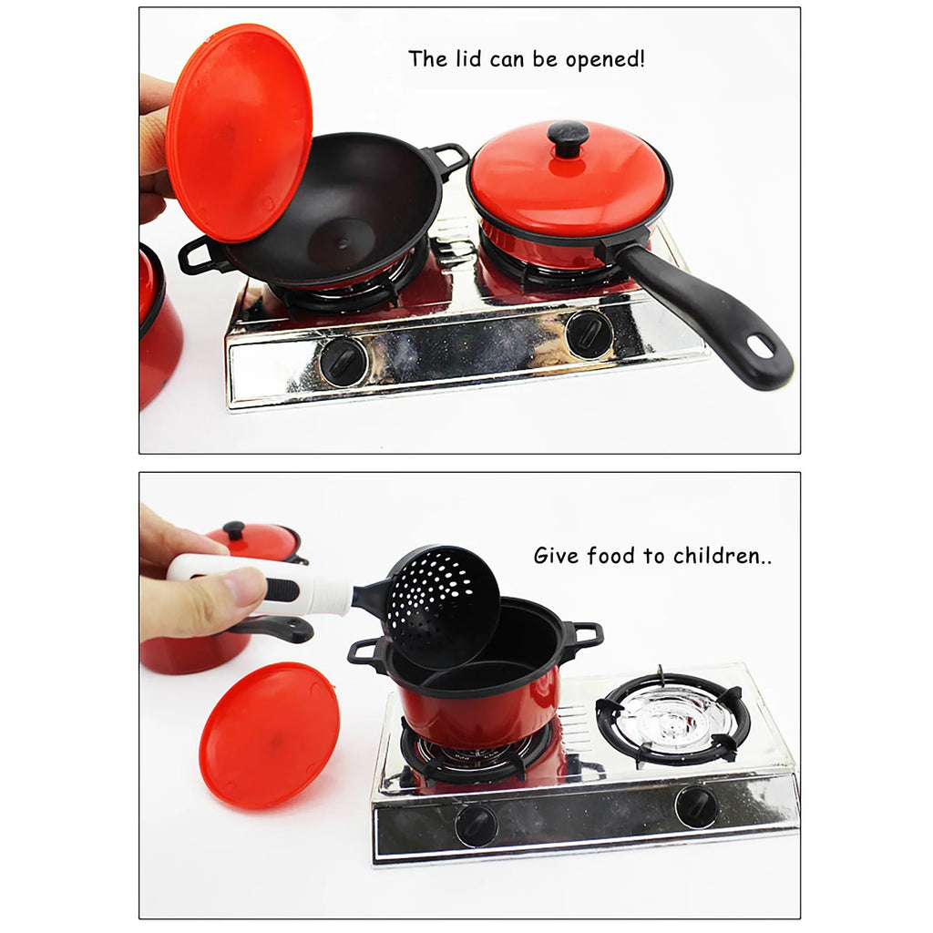 13 Pcs Kids Kitchen Toy Cookware Set with Play Food A520585