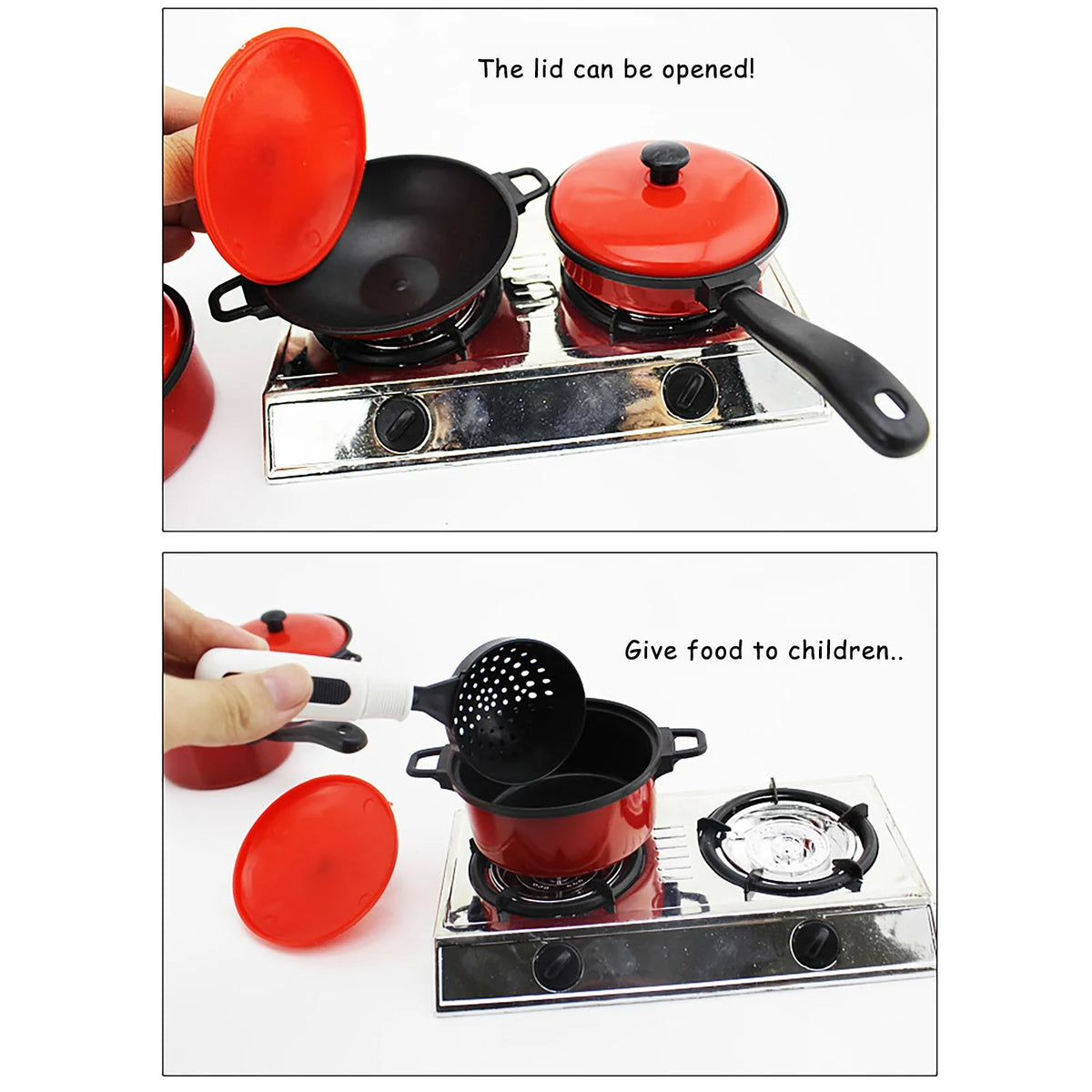 13 Pcs Kids Kitchen Toy Cookware Set with Play Food A520585