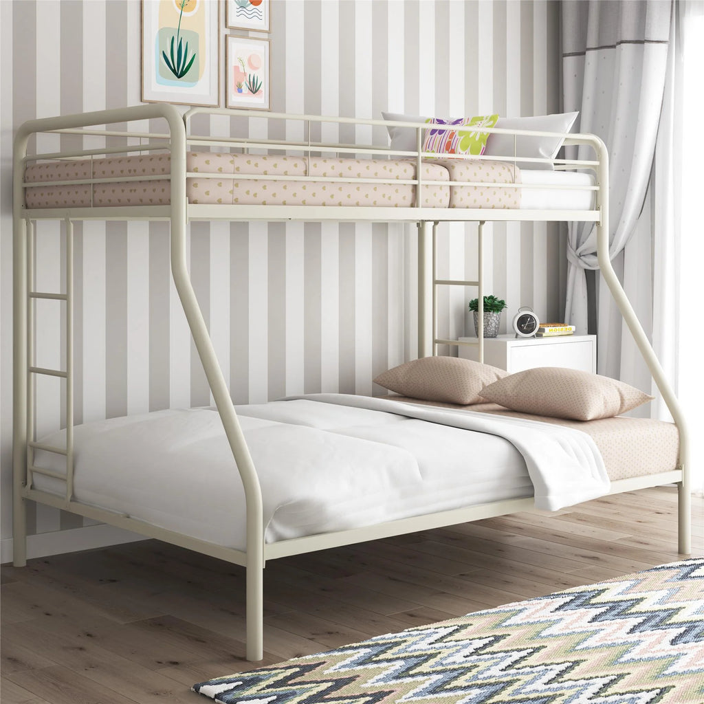 Black Twin over Full Metal Bunk Bed with Ladders R9646
